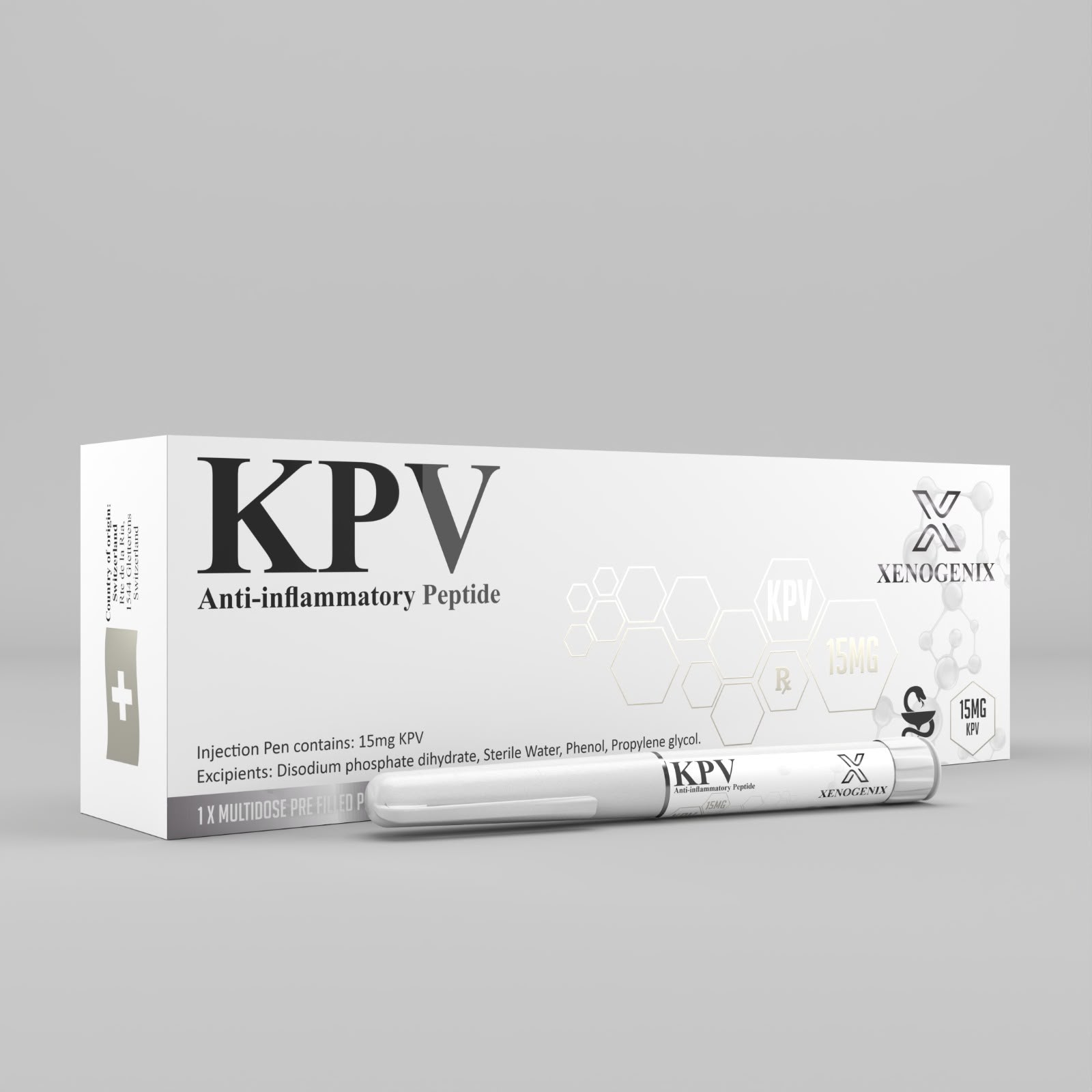 KPV 15mg Pre-Filled Pen Peptide Pens — 15mg KPV in a multidose pre-filled pen.