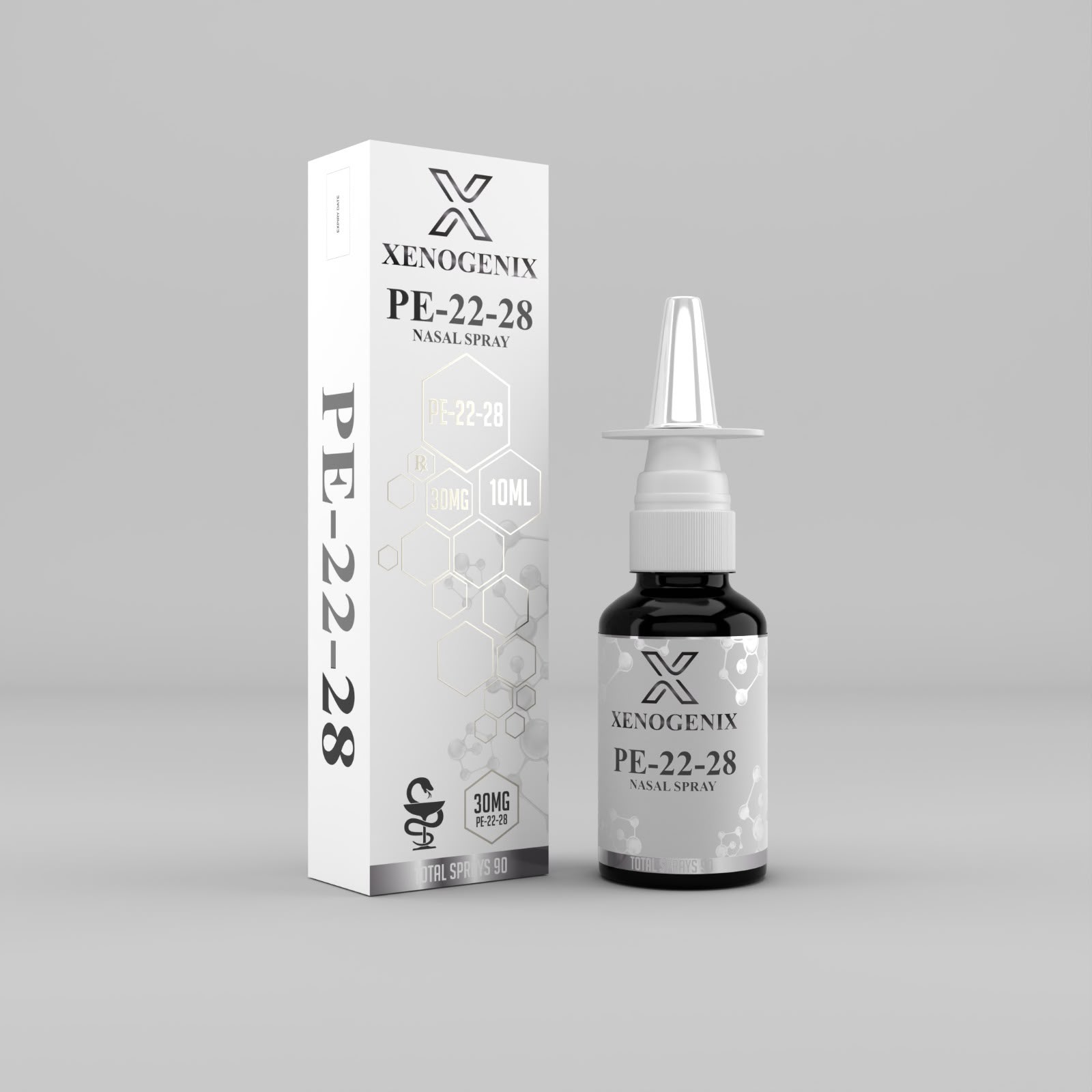 PE-22-28 Nasal Spray Nasal Sprays — 30mg PE-22-28 in a 10ml nasal spray.